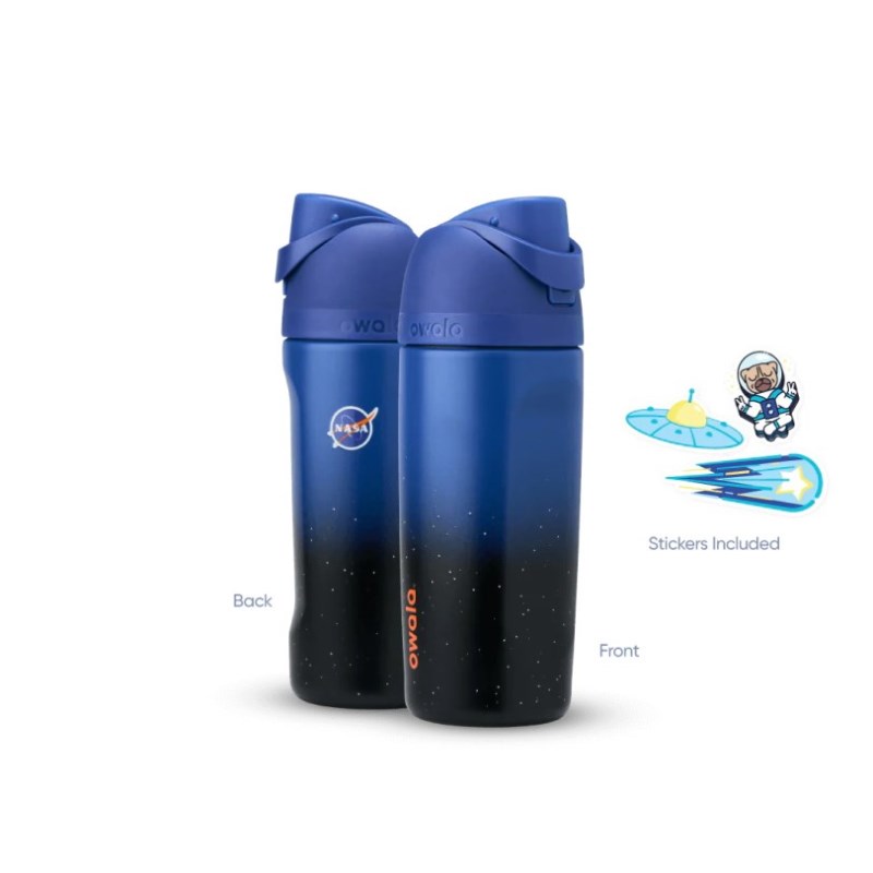 Owala 16oz Kids FreeSip® Stainless Steel 水筒 青 黒 | WJT811NN