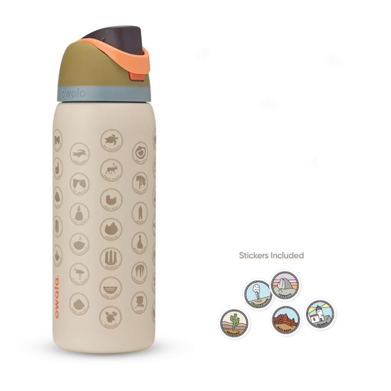 Owala 32oz FreeSip® Great American Road Trip Stainless Steel 水筒 ベージュ | MTS4876ZE